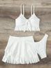 2024 Women's Three-Piece Beach Bikini & Dress - Conservative European & American Style