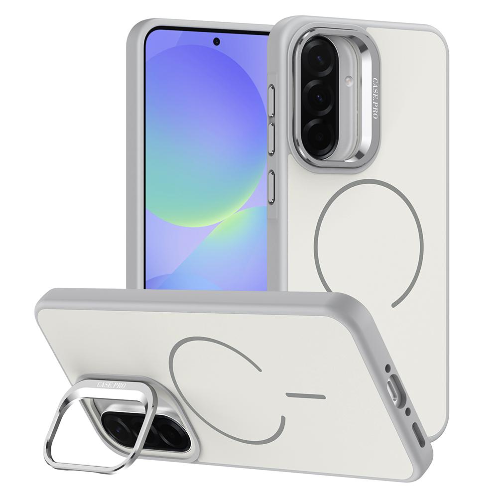 For Samsung Galaxy A15 5G / 4G Case Skin-touch PC + TPU Magnetic Phone Cover with Lens Frame Kickstand