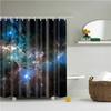 Beautiful Cosmic Starry Sky Scenic Astronomical Shower Curtains Frabic Waterproof Polyester Bathroom Curtains With Hooks 180X180