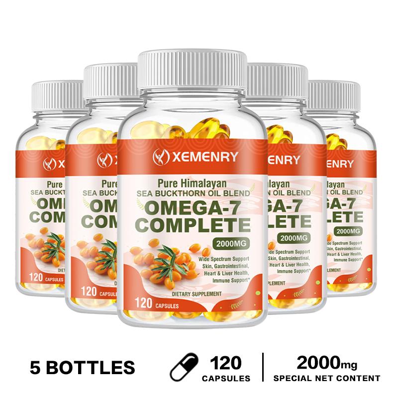 XEMENRY - 2000 mg Sea Buckthorn Oil Capsules - For skin, gut, heart and liver health, and immune support
