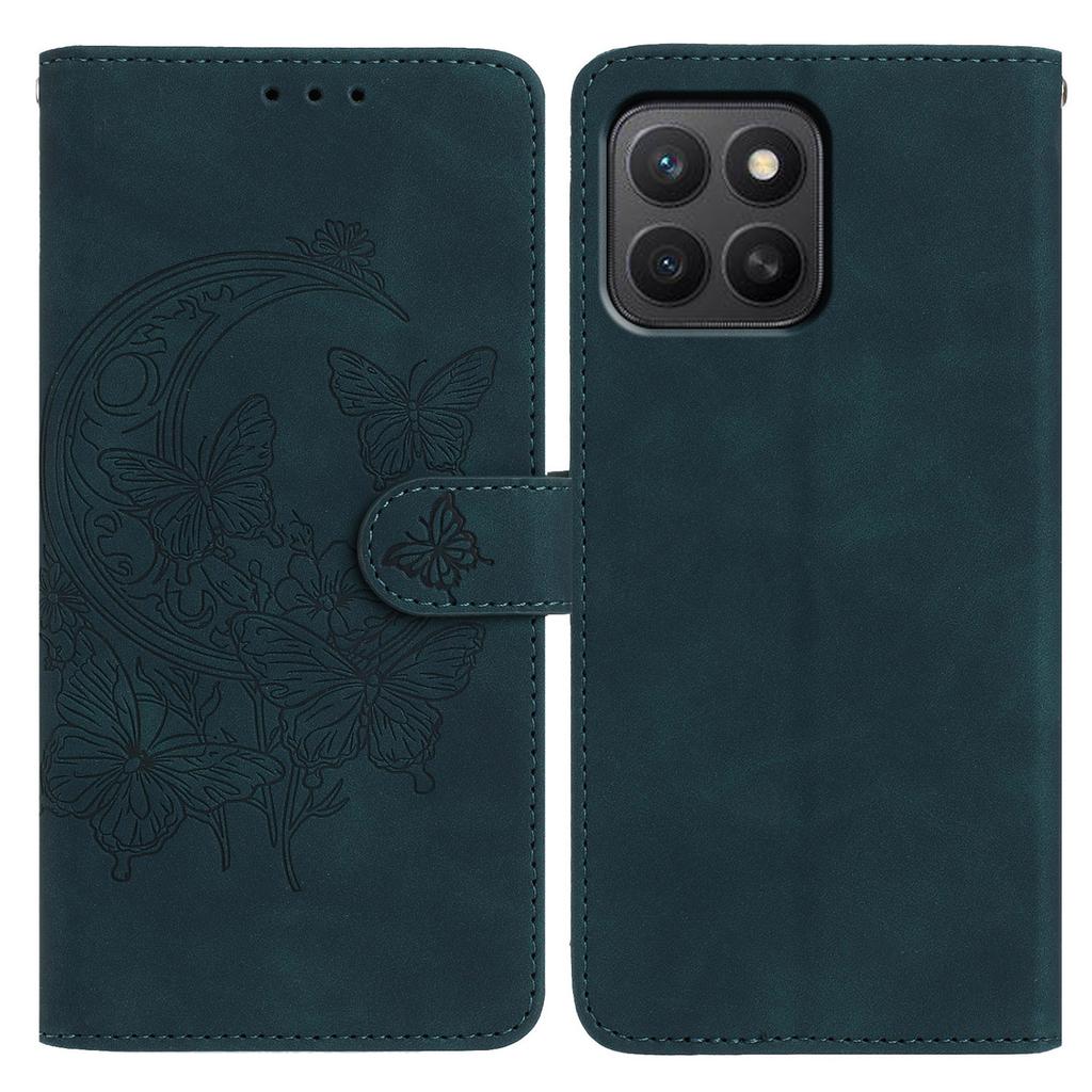 For Honor X8c 4G/X8b 4G Case Butterfly Flower Imprinted PU Leather Wallet Stand Phone Cover