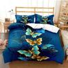 Copripiumino Farfalla Dorata Microfibra Letto Singolo Matrimoniale Queen King Set Biancheria da Letto Copripiumino Floreale Botanico Per Camera di Donne Ragazze