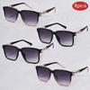 4pcs Fashion Big Frame Womens Sunglasses Square Style Sun Glasses Gradient Lens Anti-UV400 Luxury Brand Oculus Eyeglasses Female