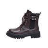 Autumn and Winter Leather Boots Women's Martin Boots Thick Heel Student Boots British Style Thick Sole Heightening Short Boots Women's Shoes