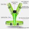 USB Rechargeable LED Reflective Vest Adjustable Waist Shoulder for Women Men Kid