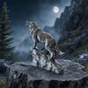 Animal Ornament, Power Symbol Wolf Sculpture, Roaring Wolf Design Mini Desktop Decoration for Home Office Gift