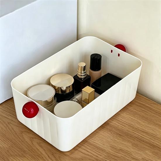 Boîte de rangement avec poignée Organisateur de tiroir Contenant de rangement grande capacité pour bureau Commode Dortoir Cosmétiques Bijoux