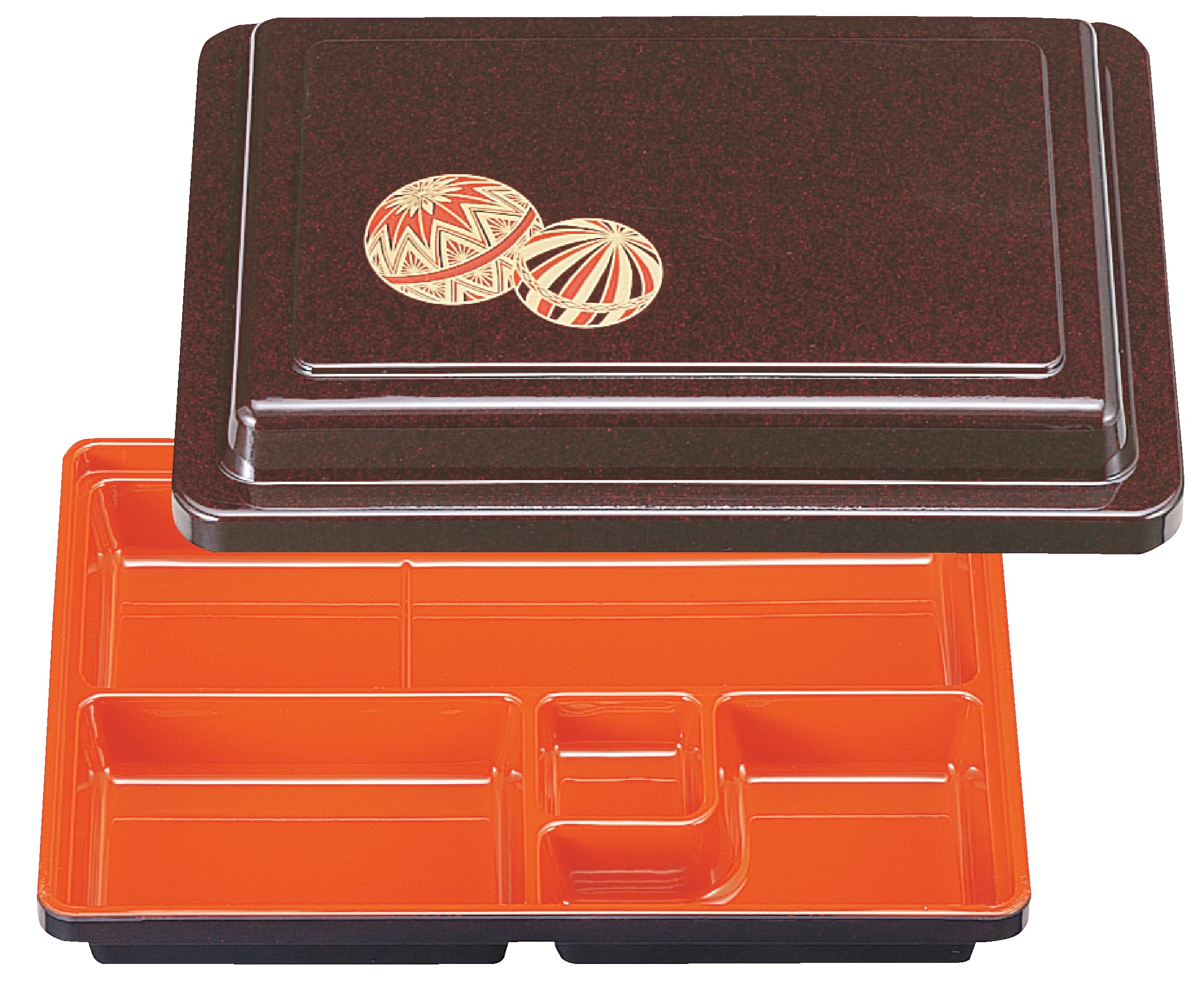 Wakaizumi Lacquerware Long Fresh Bento Tamari Pearl Ball Red 9-inch Box, Design, Interior, 1-417-8