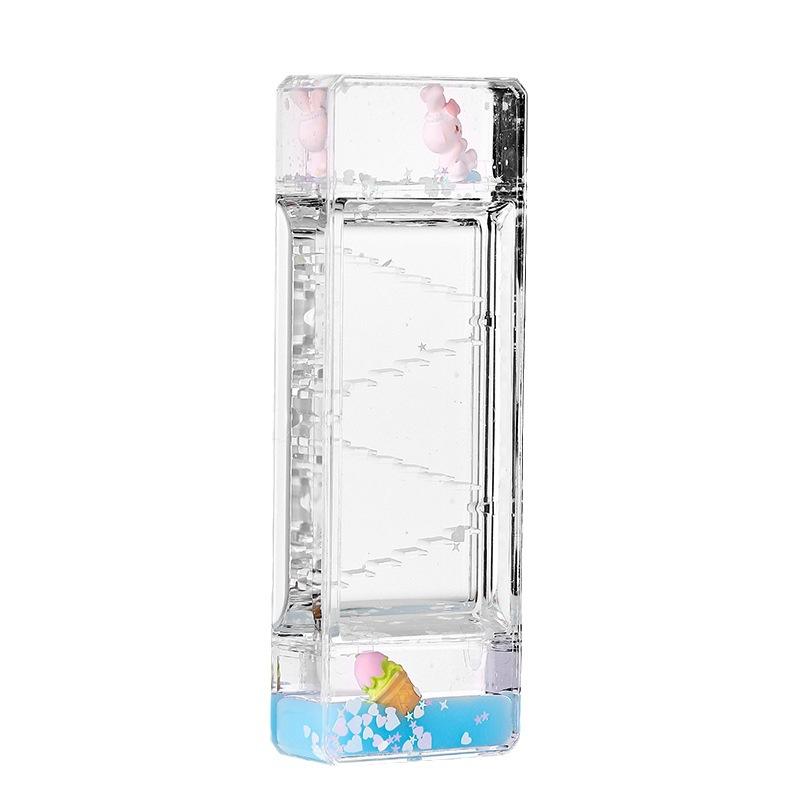 Whimsical Ice Cream Strawberry Rabbit Liquid Decor, Cartoon Style Desktop Ornament with Staircase Design for Stress Relief