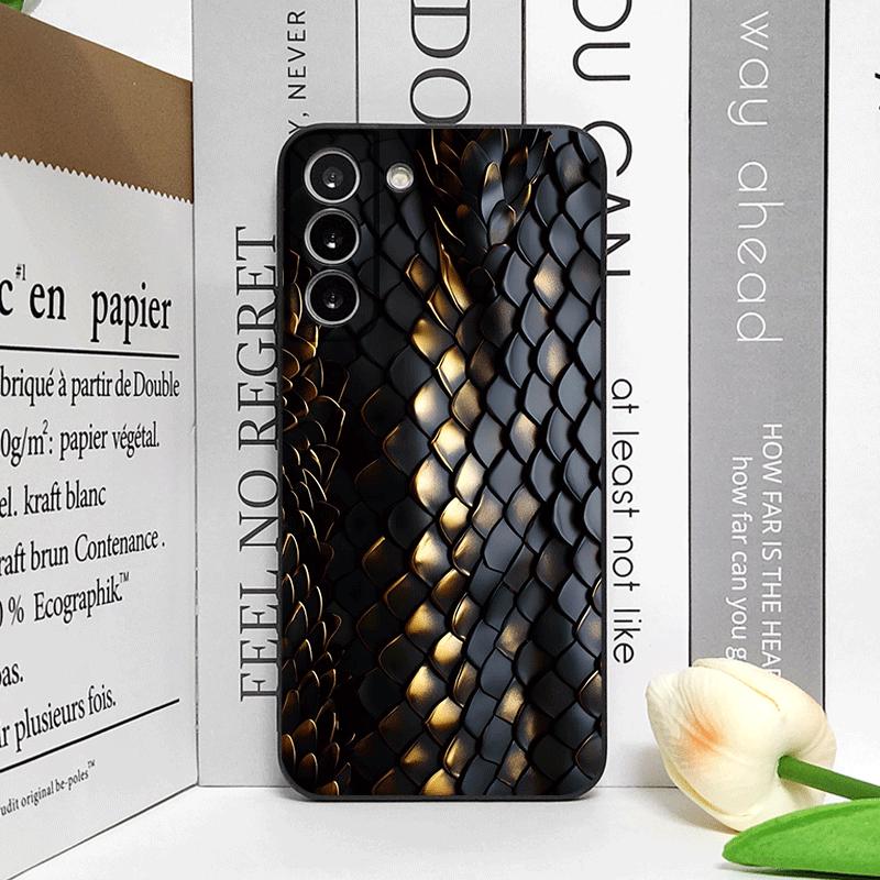 Creative Black Golden Scale Texture Printed Phone Case for OPPO Realme 14 Pro Plus 13 12 Lite 11 10 Pro+ X7PRO Ultra Soft Cover