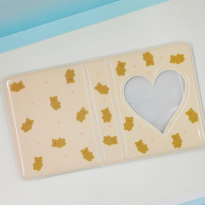 Cute Bear Photo Album 3 Inch Love Heart Hollow Picture Storage Case Kpop Card Binder Name Card Book Photocard Holder 36 Pockets