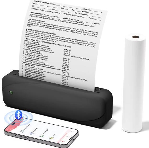 Phomemo M08F A4 Black & White Thermal Printer - Mini Home Office & Tattoo Printer