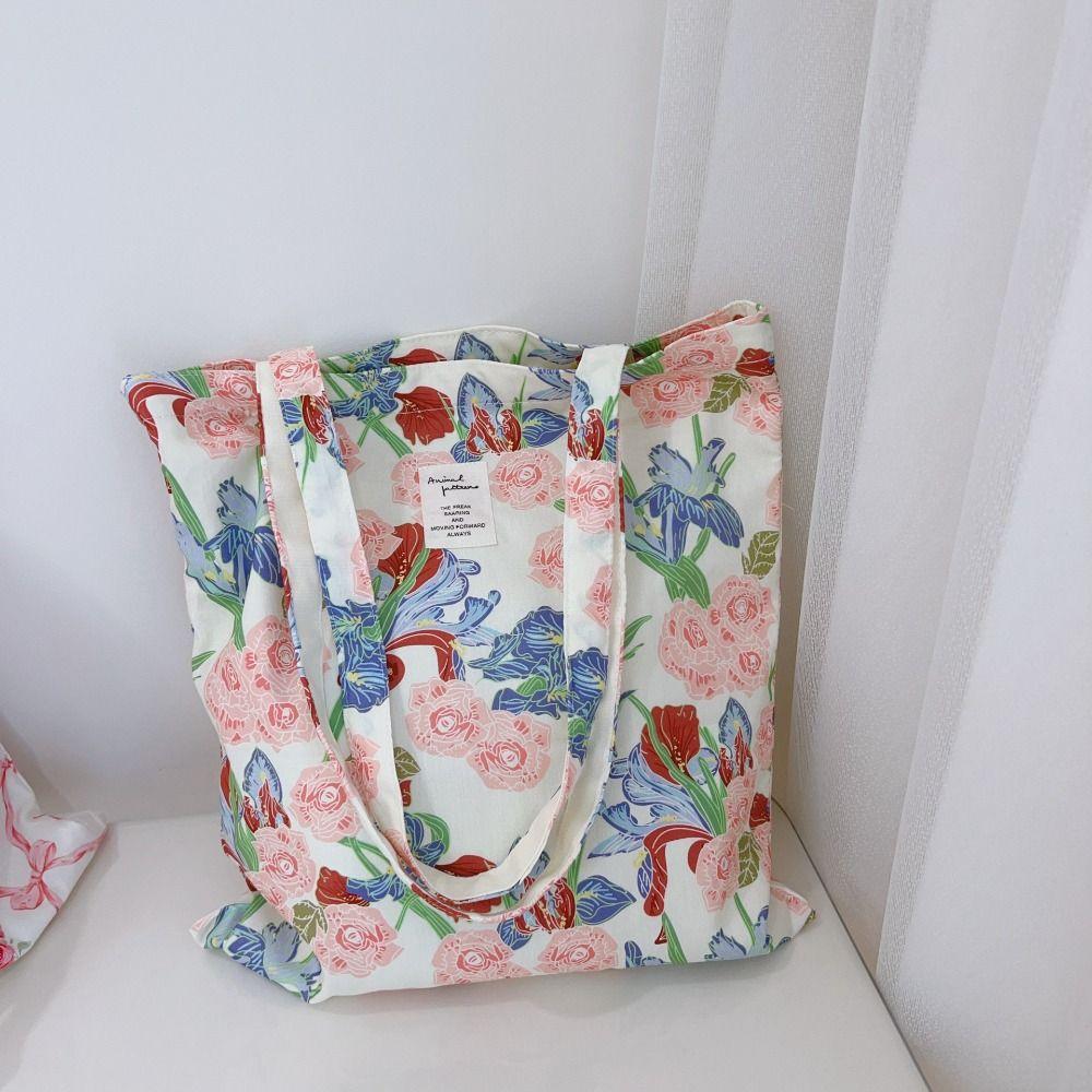 Korean Style Women's Shoulder Bag Cute Shopping Bags Makeup Bags Floral Handbag  Students