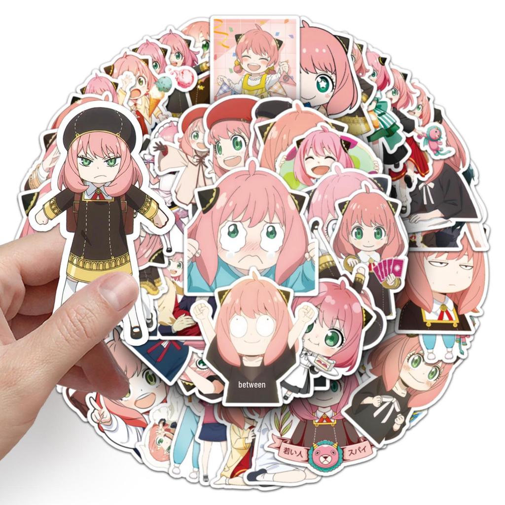 50 Spy X Family Anya Stickers - Japanese Anime Merchandise for Journals, Tea Cups, and Laptops