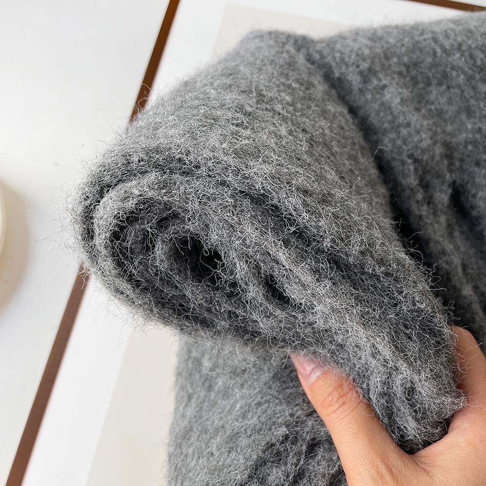 Autumn and Winter Thickened Scarf Couple Mohair Scarf Women's Versatile High-end Thickened Warm Scarf Solid Color Shawl