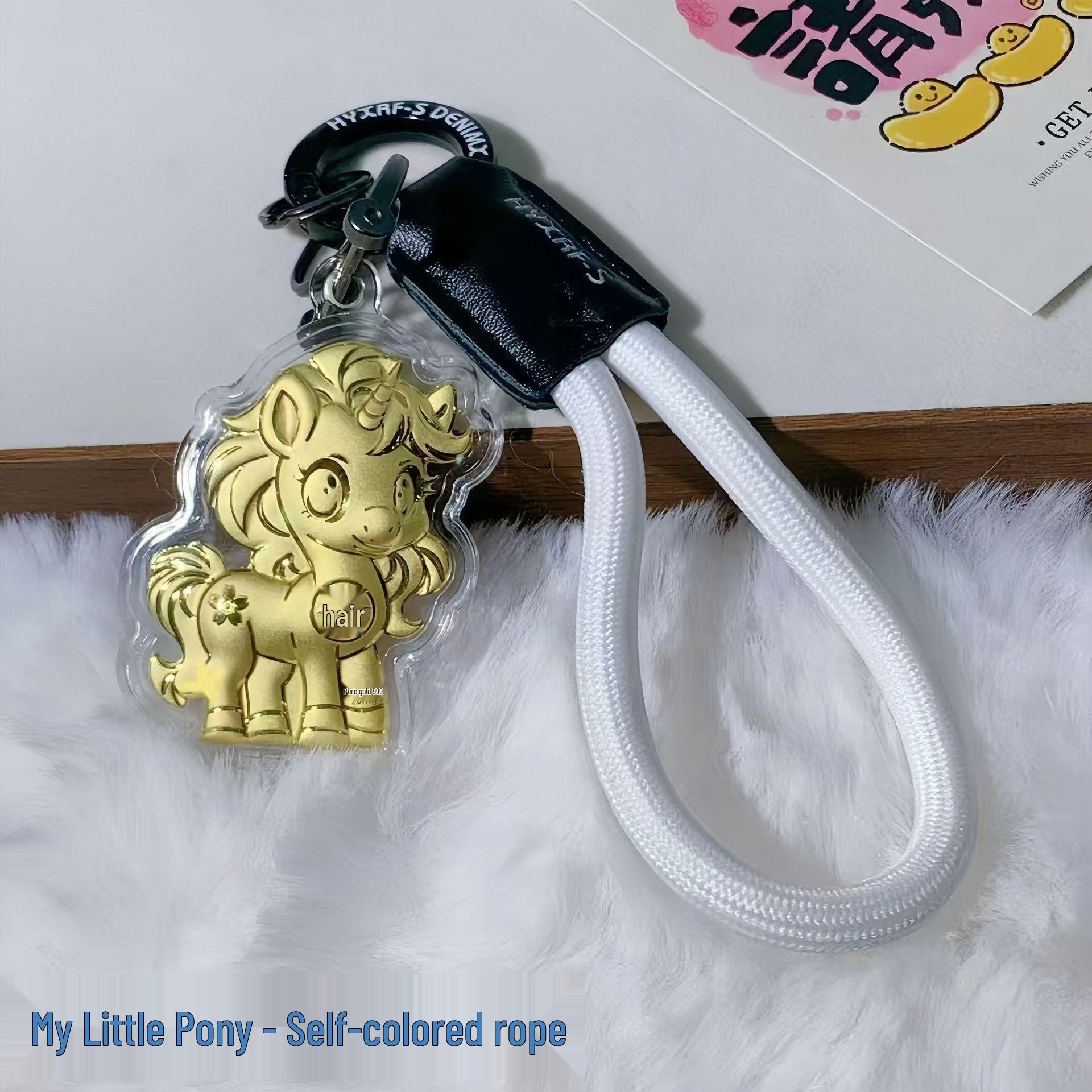 

999 Проба Чистого Золота Мой Маленький Пони Шарм для Мобильного Телефона Брелок Подвеска – Идеальный Подарок для Друзей