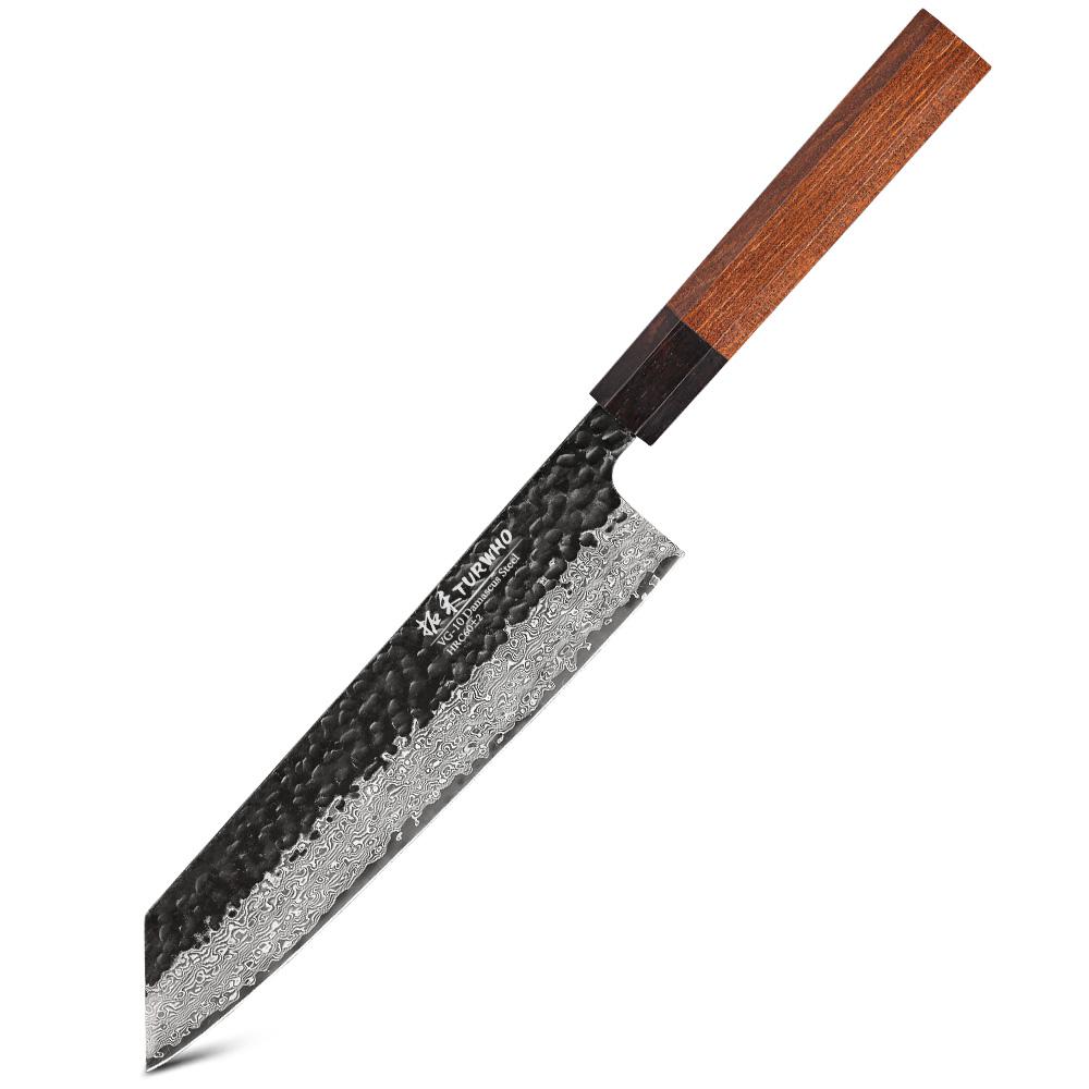 TURWHO 8.2-inch Hand Forged Japanese Kiritsuke Chef Knife Damascus Steel Kitchen Knives Sharp Meat Cleaver Slicing Cooking Tools