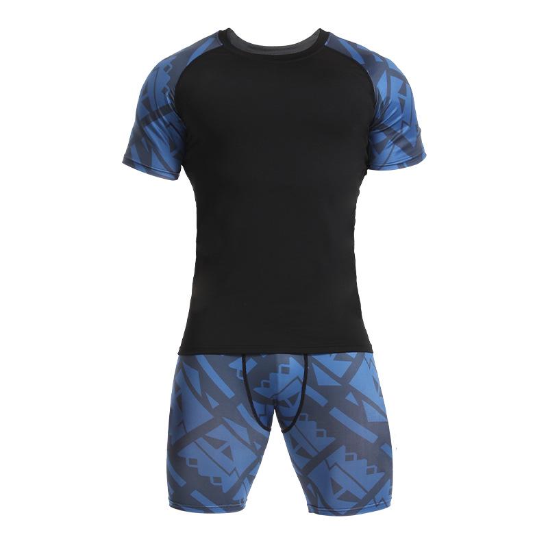 Men's Quick-Dry Summer Sports Set: Elastic T-Shirt & Breathable Vest for Outdoor Fitness and Running