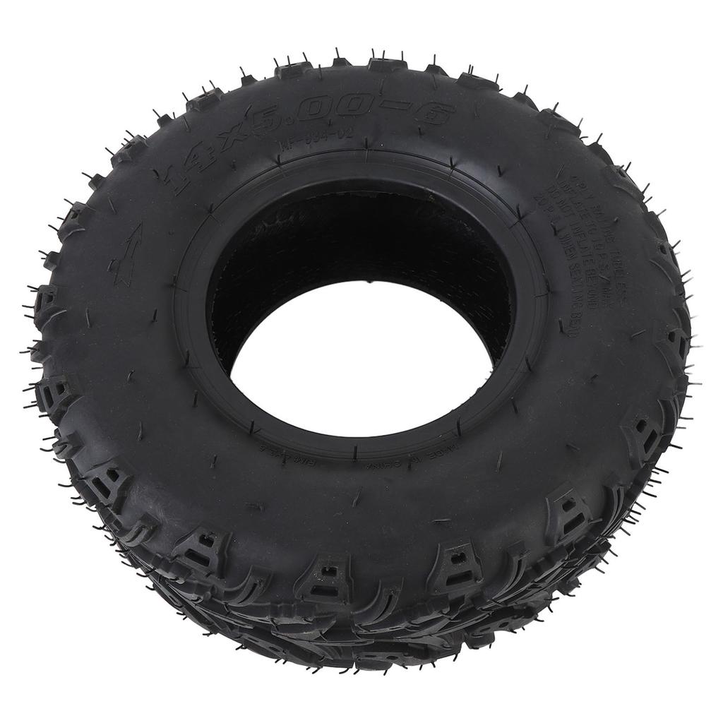 14x5.00 6 Front Wheel Tire with Rim Rubber Tubeless Vacuum Tire for ATV Quad Off Road Go Kart Golf Cart Mini Bike