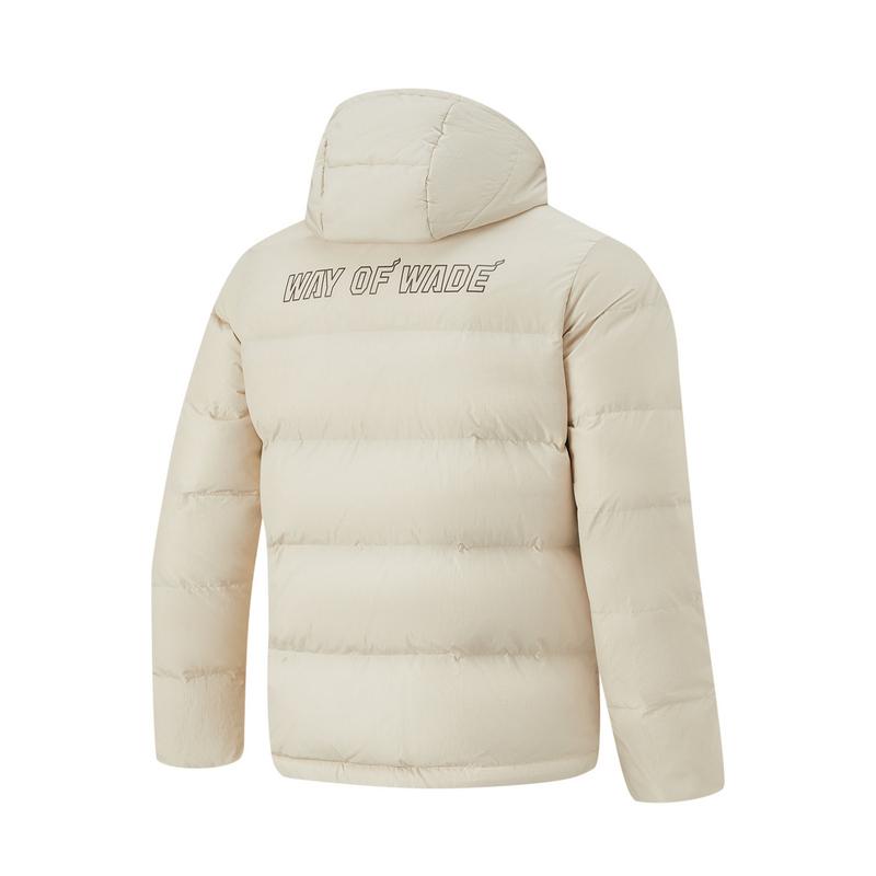 Li Ning Wade Series Casual Warm Stand Collar Down Jacket Men Outerwear Khaki AYMU555-2