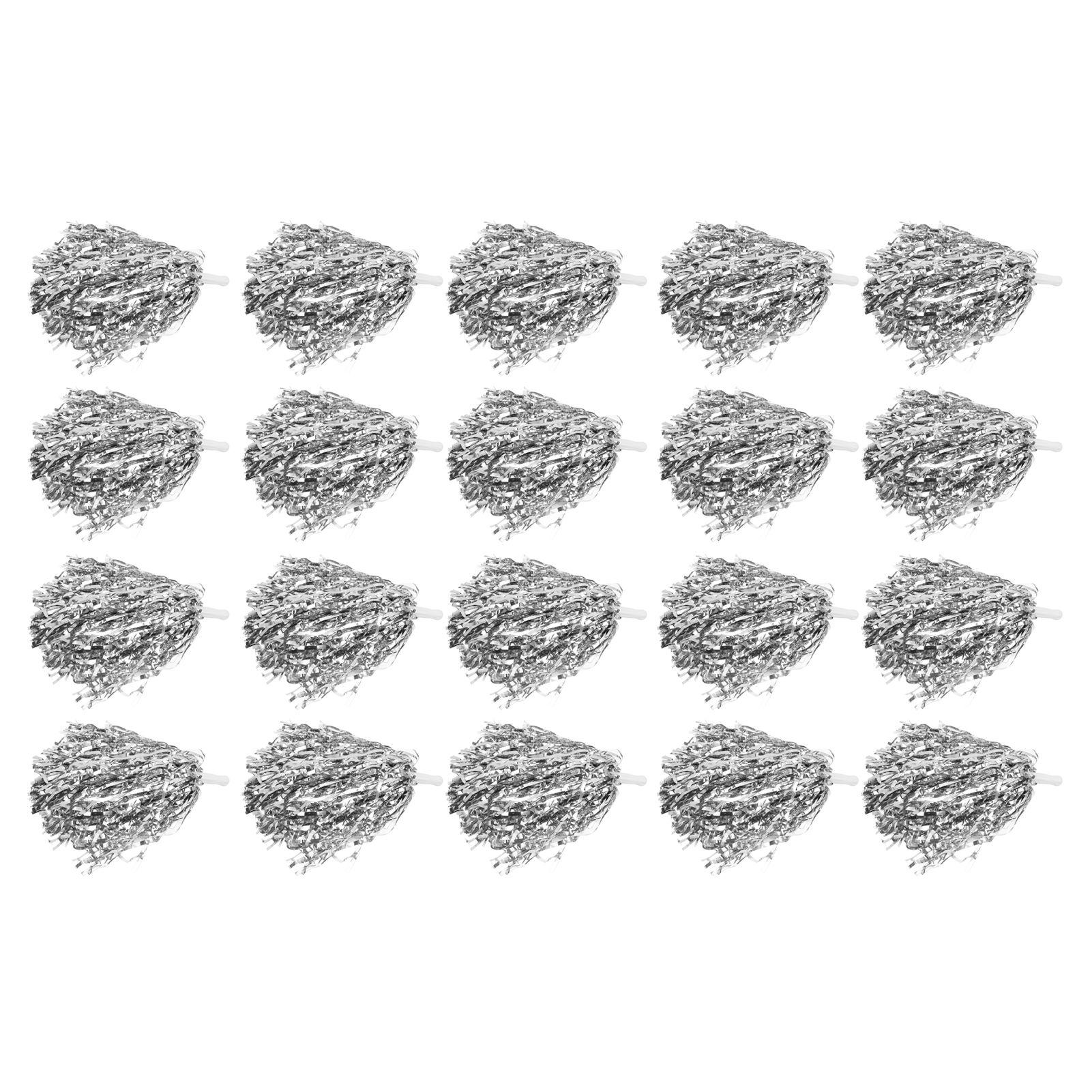 

20Pcs Che ing Squad Hand 3.3in Handle Pure Color PET Che ing Pompoms for Sports Party Stage Show