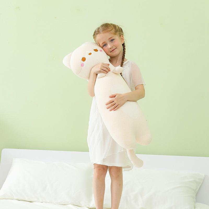 

Кукла кролик из чистого хлопка для девочек и детей, спящая на длинной подушке, тряпичная кукла, плюшевая игрушка-кошка 75cm (independent liner, removable and washable)