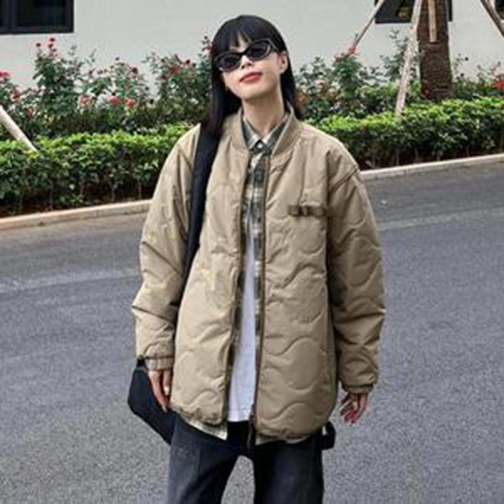 

Women s Retro Patchwork Cotton Jacket - Korean Style, Casual, Versatile, Warm Winter Wear XL