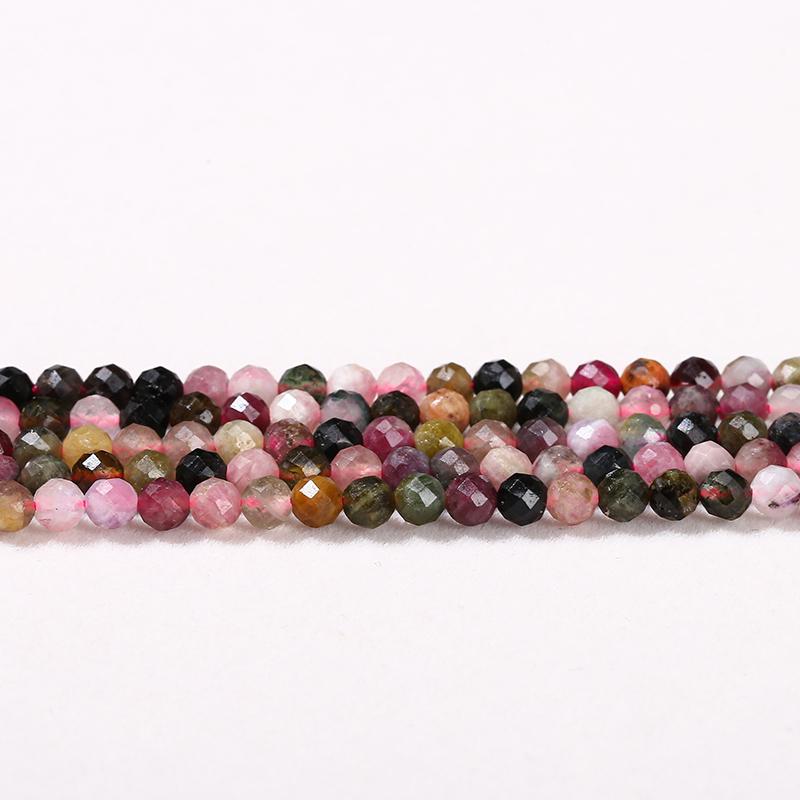 2 3 4 mm Faceted Natural Tourmaline Bead Multicolor Loose Spacer Small Bead For Jewelry Making Diy Necklace Bracelet Accessory