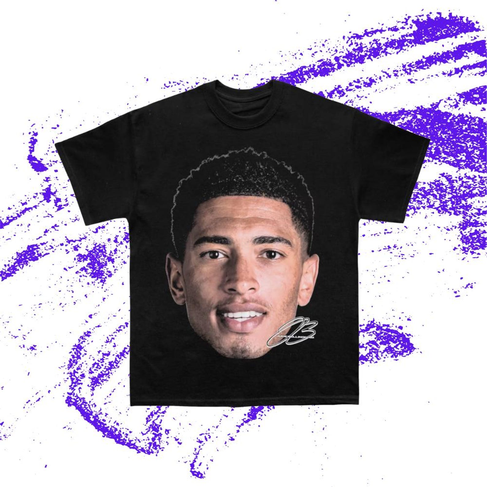 Jude Bellingham Face T-Shirt, England Football Star Graphic Tee, Soccer Shirt, Football Fan Gift 2XL