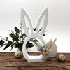 1PC Silicone Easter Rabbit Mold, DIY Gypsum Concrete Hollow Rabbit Silicone Resin Mold for Casting