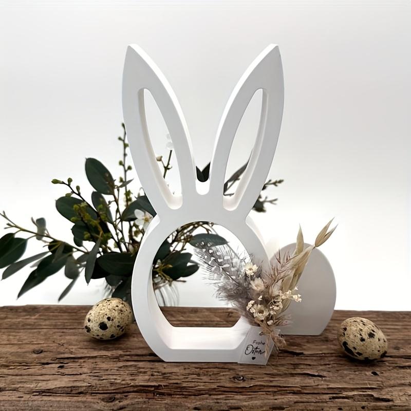 1PC Silicone Easter Rabbit Mold, DIY Gypsum Concrete Hollow Rabbit Silicone Resin Mold for Casting