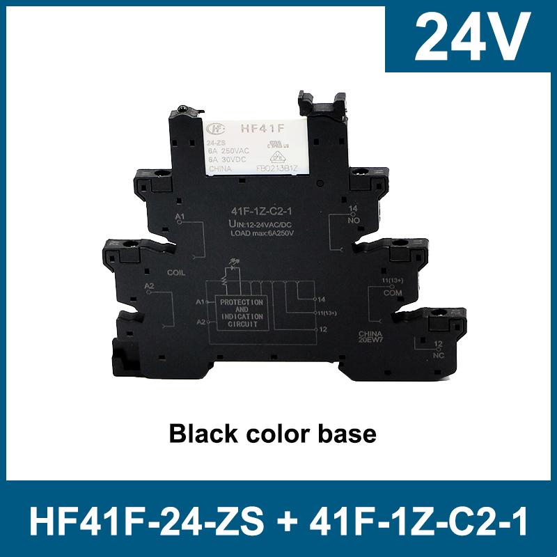 6A 1CO Relay 41F-5-ZS 41F-12-ZS 41F-24-ZS 5V 12V 24V DIN Mount with LED High Frequen Utra-thin Slim/SSR Relay