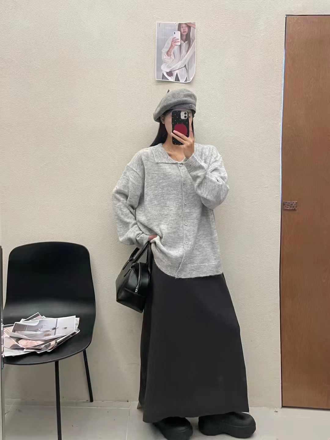 

Da7 Женский кардиган оверсайз в корейском стиле с лацканами и вязаной фактурой One Size