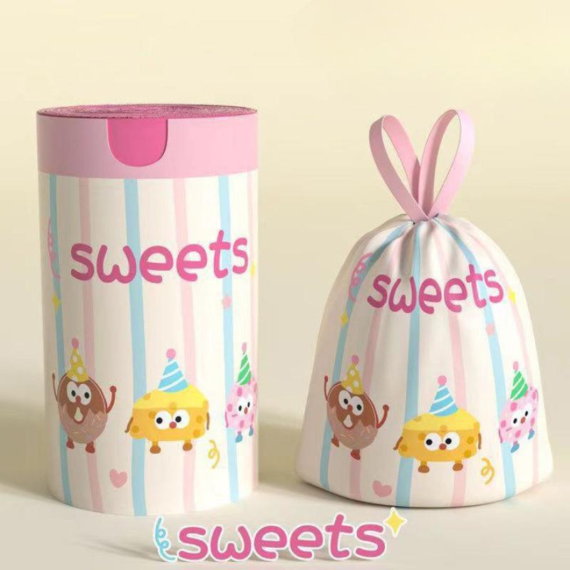 Thickened Drawstring Trash Bags 45x45cm Kitchen Garbage Bags Heavy Duty Plastic Refuse Bags With Printed Pattern