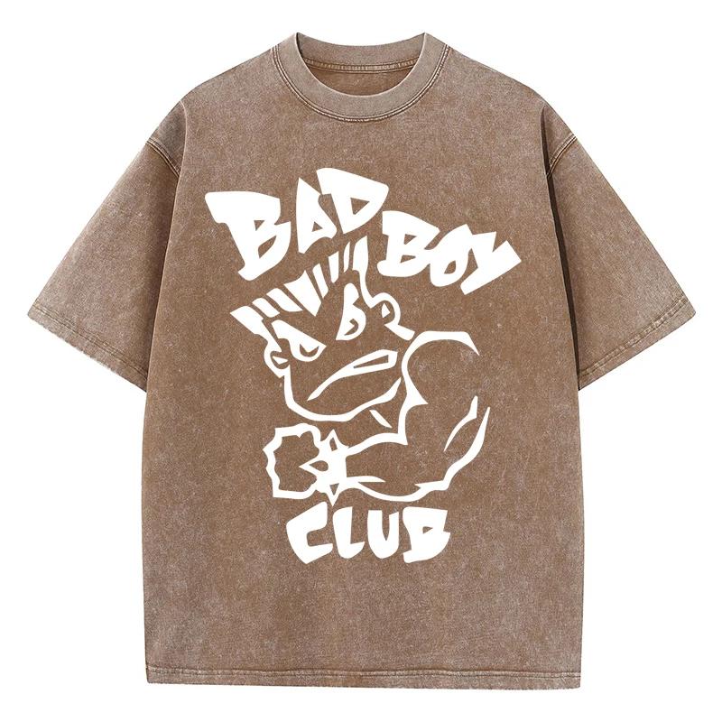 Strong gorilla print T-shirt men's and women's fashion water wash vintage short sleeve hip hop soft casual style top t shirt