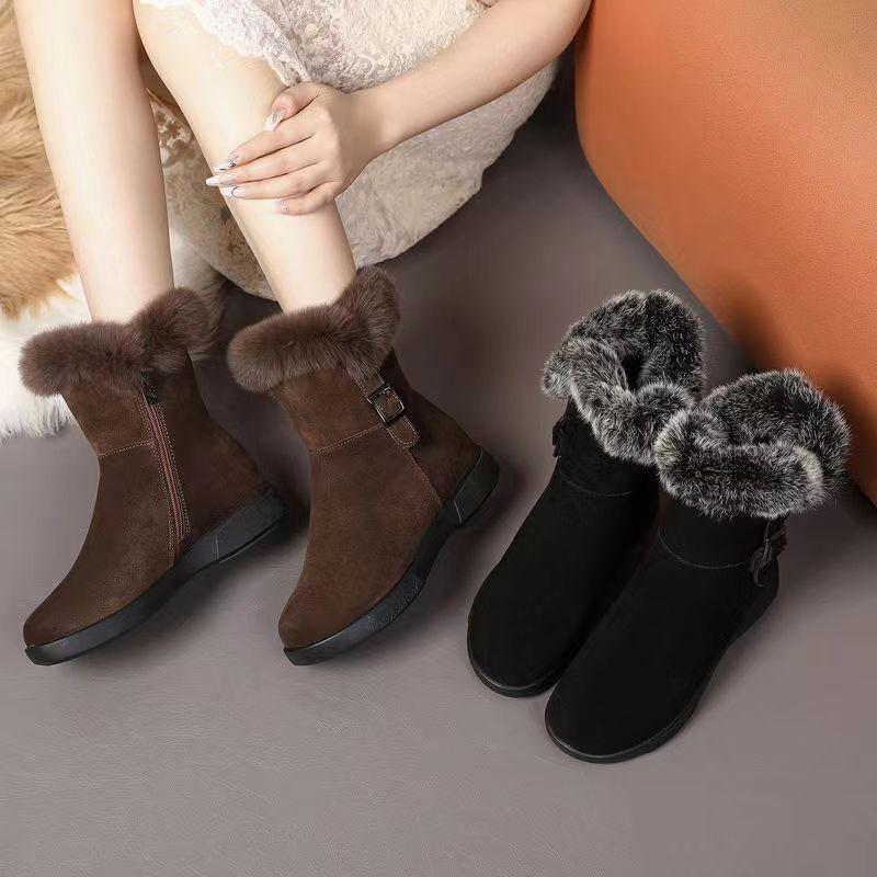 Women's Snow Boots Fashion High-top Cotton Shoes Winter Fur Boots for Women Non-Slip Platform Boots Thick Plush Warm Winter Boot