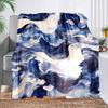 1pc, Contemporary Printed Flannel Fleece Throw Blanket, 100% Polyester, All Seasons, Tear Resistant, Digital Print, Knitted, 200