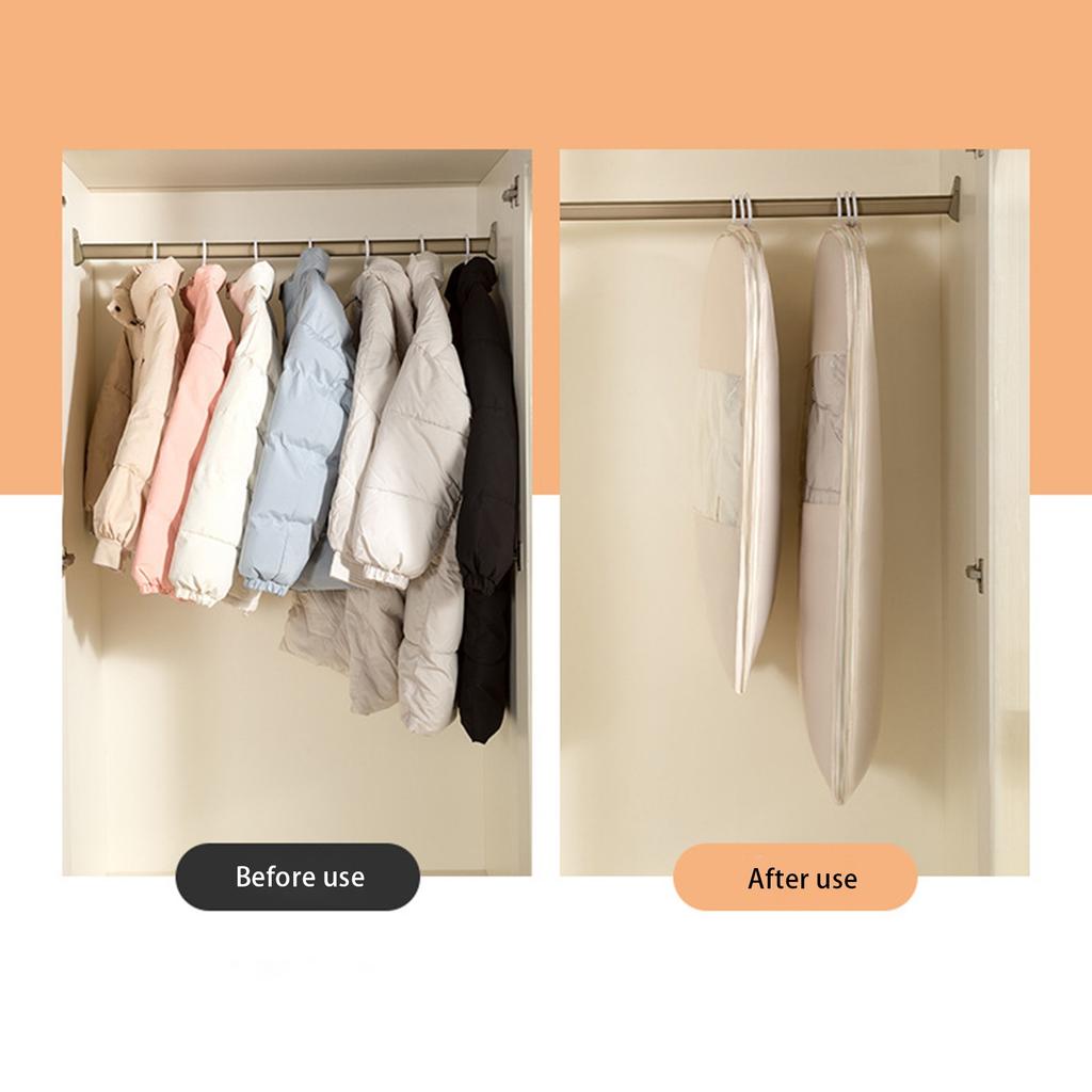 Peach Skin Down Jacket Special Storage Bag, Compressible Clothes, Coat Hanging Cover, Household Wardrobe Transparent Bag