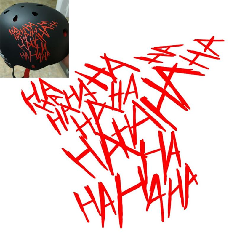 4pcs Joker Hahaha Car Stickers Helmet Reflective Decor Automobile Motorcycle Reflective English Sticker Waterproof Sticker Vinyl