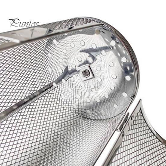 Rotating Grill Cage Stainless Steel 360 Degrees Rotating BBQ Cage Dishwasher Safe Rolling Grill Basket for Chicken Wing Vegetable Fish Even Grilling