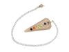 Certified Cream Moonstone Pendulum Dowsing Tool - Natural Crystal Pendulum for Spiritual Guidance - Premium Dowser Pendulum with Chakra for Accur