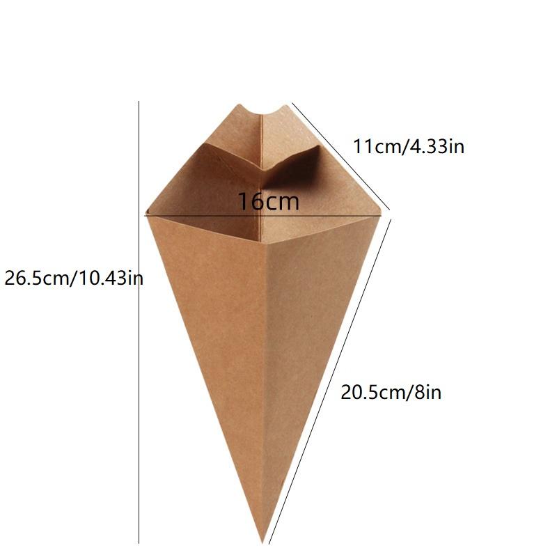 50Pcs French Fries Box Cone Chips Ketchup Cup Fast Food Restaurant Take-Out Disposable Food Paper Package