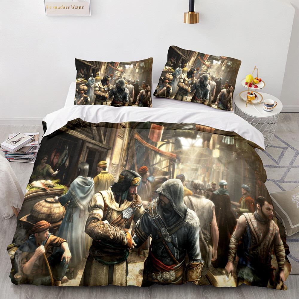 New Game A-Assassin S Creed Art Duvet Cover Pillowcase Bedding Set Kids Boy Bedroom Decoration Gift Single Double Large Size