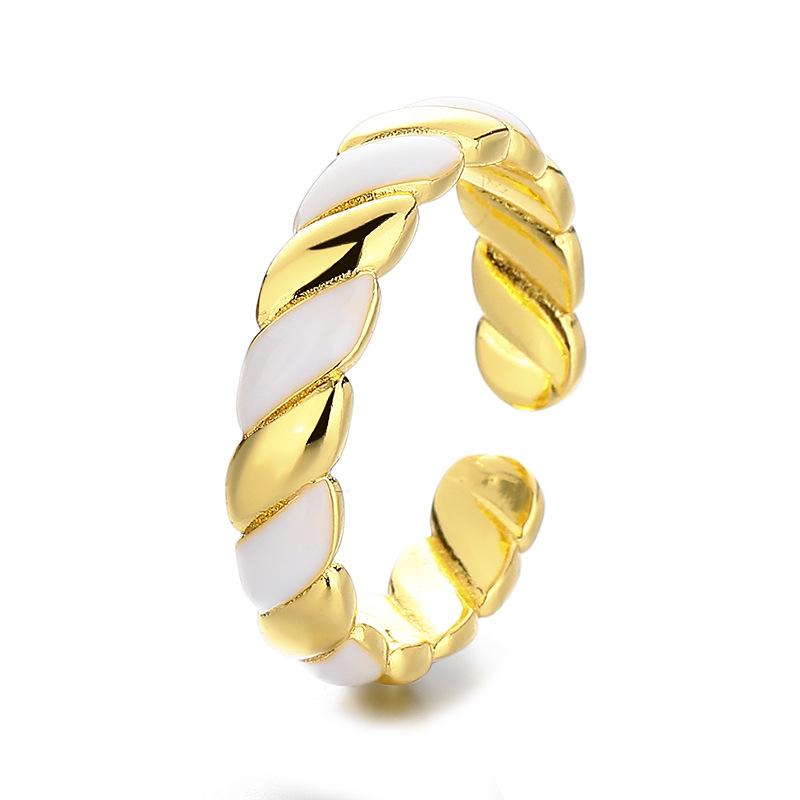 2026 New Versatile Color High-end Fashion Niche Temperament Open Ring Dopamine Dripping Index Finger Ring