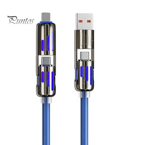 Fast Charging Data Cable 240W Thickened Silicone Charging Cable Multi-Protocol Data Transfer Cable for IPhone Tablets