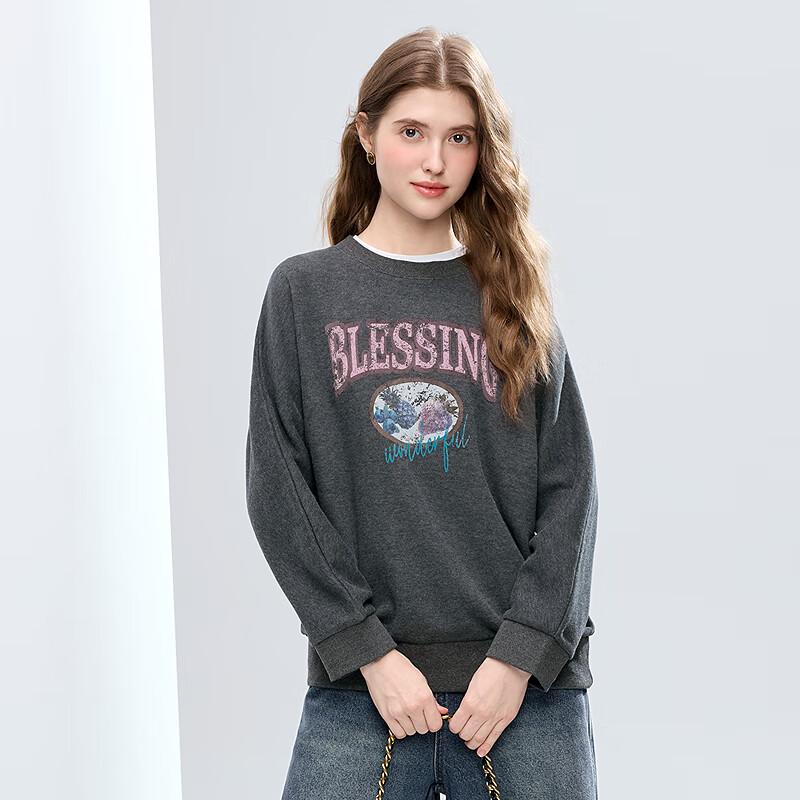 Betu Women's Letter Print Loose Fit Sweatshirt