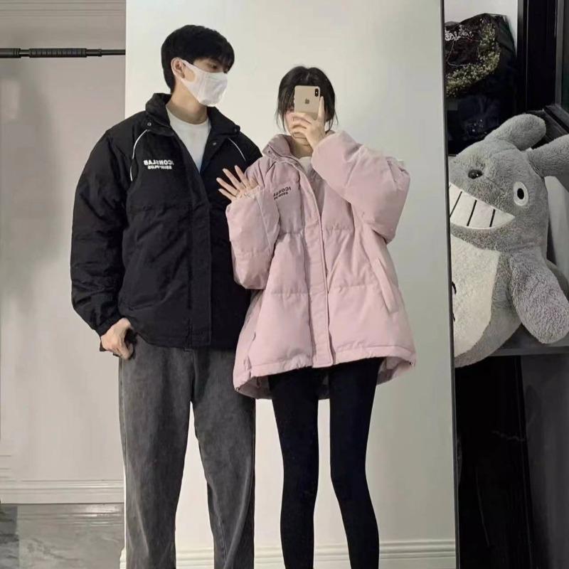 Winter down padded clothes female loose student padded jacket bread clothes couple thickened padded clothes Korean style