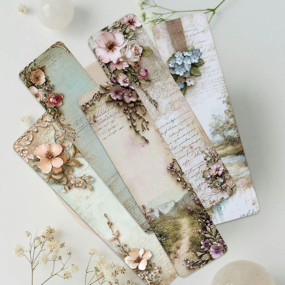 30pcs Flowers Landscape Book Club Page Markers Vintage DIY Reading Decor Students