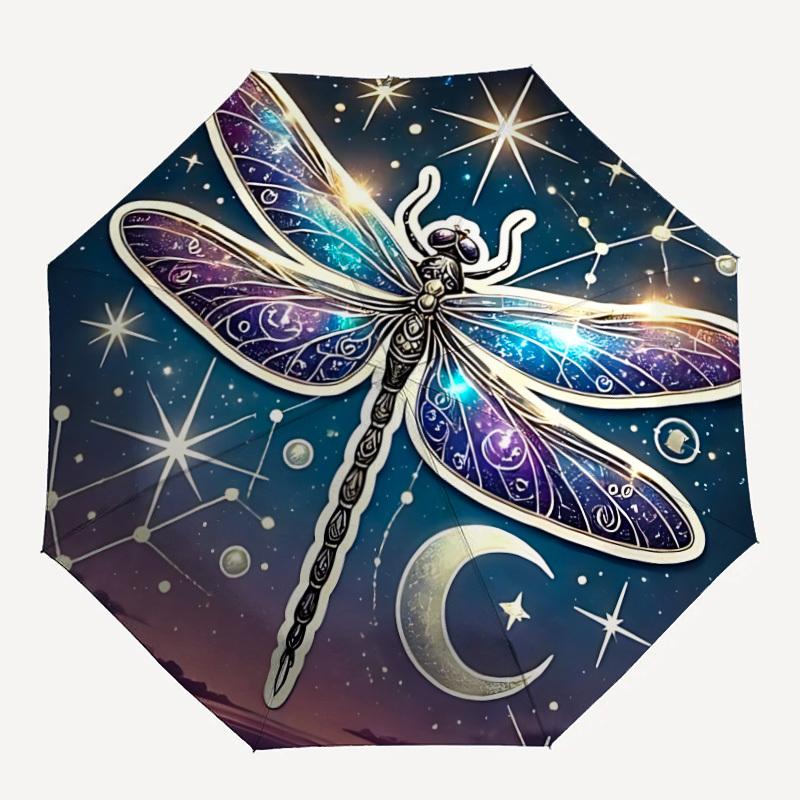 

1pc Galactic Dragonfly Automatic Folding Umbrella - 8-Rib Compact Travel Umbrella Durable & Portable for Outdoor Use, Perfect Gift for Birthdays156