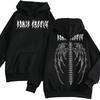 Oversized Gothic Hoodie Women Streetwear Harajuku Style Loose Fit Long Sleeve Printed Sweatshirt